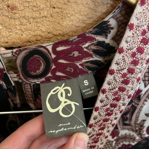 Anthropologie One September Breezeway Jumpsuit Embroidered Wide Leg Long Sleeve - Picture 5 of 11